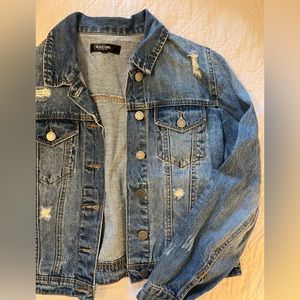 Distressed denim jacket